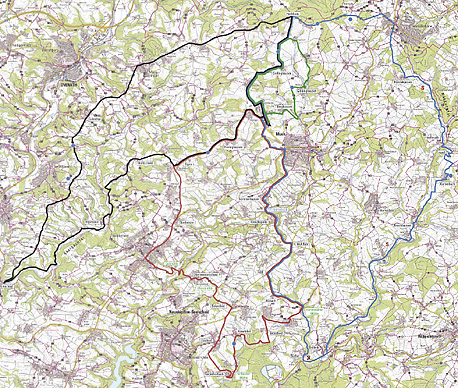 Das Kartenbild der Radwanderkarte